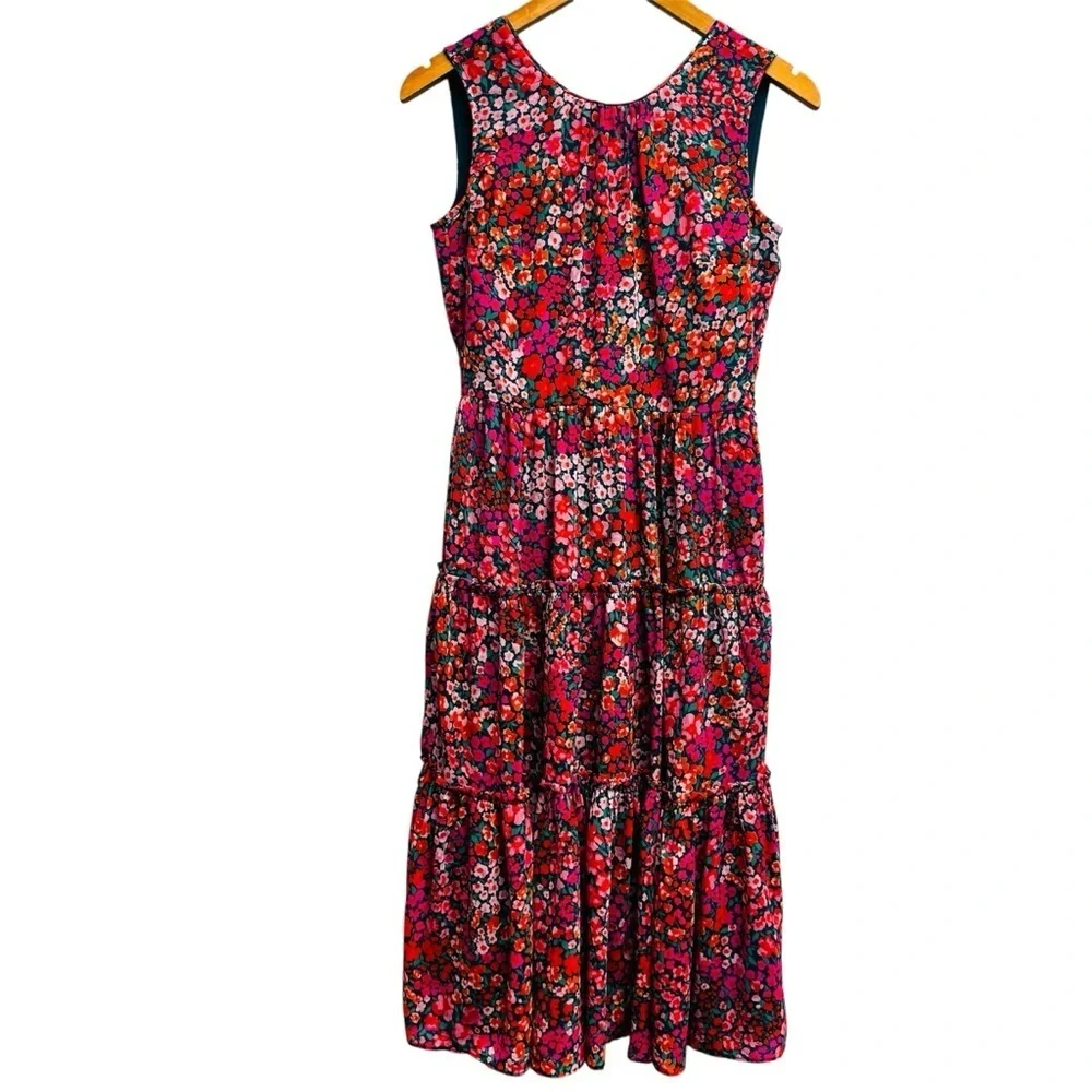 J. Crew Tiered Midi Dress in Micro Meadow Print